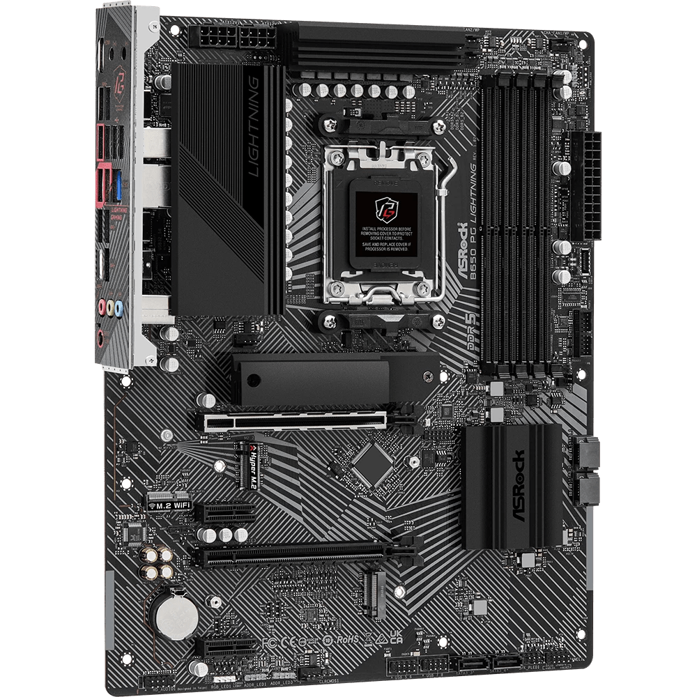 ASRock B650 PG Lightning AMD 600 Series ATX Motherboard | 90 - MXBK20 - A0UAYZ | - Vektra Computers LLC ASRock B650 PG Lightning AMD 600 Series ATX Motherboard | 90 - MXBK20 - A0UAYZ | - Vektra Computers LLC